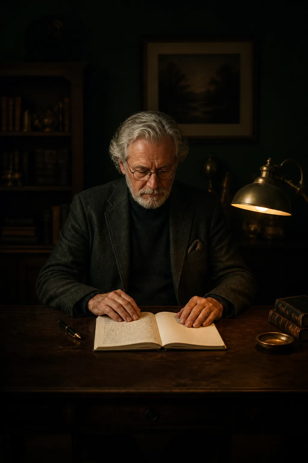 Expert's hands over an open notebook representing expertise ready to be documented
